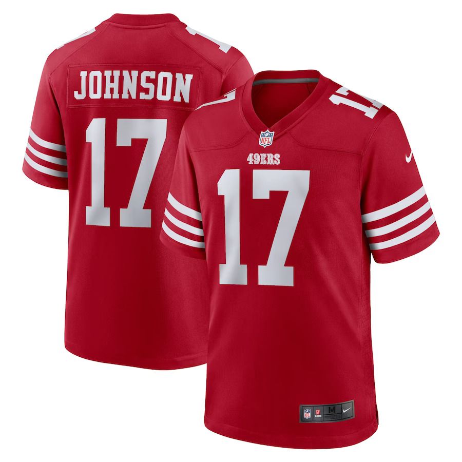 Men San Francisco 49ers #17 Josh Johnson Nike Scarlet Home Game Player NFL Jersey
